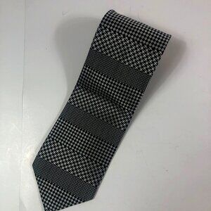 Alexiano - Silk Gray/ Black Multiple Checkered Patterns  100% Silk Tie
